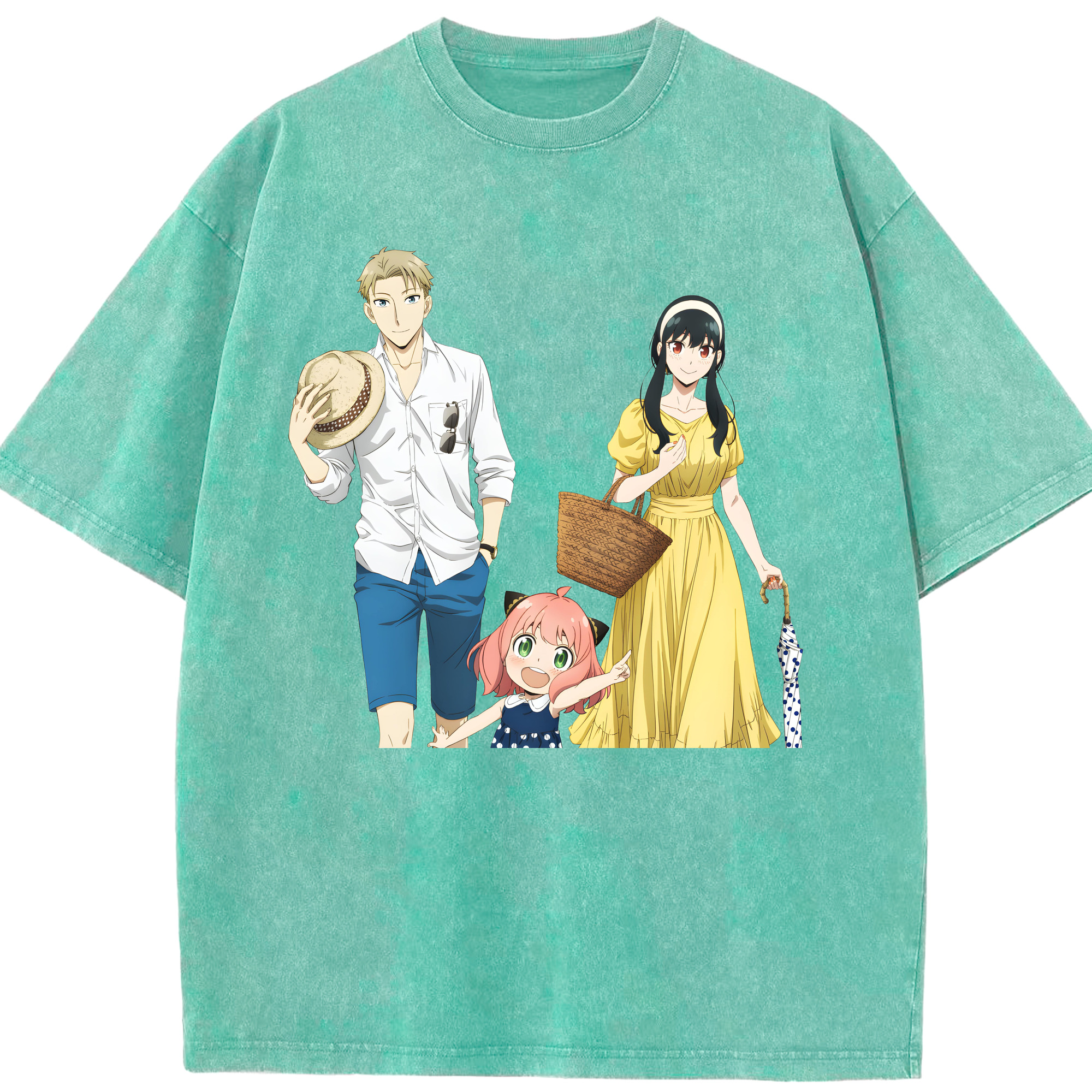 （画像用） SPY×FAMILY间谍家家酒 綿100% ヴィンテージ風 半袖Tシャツ（フロントプリント）